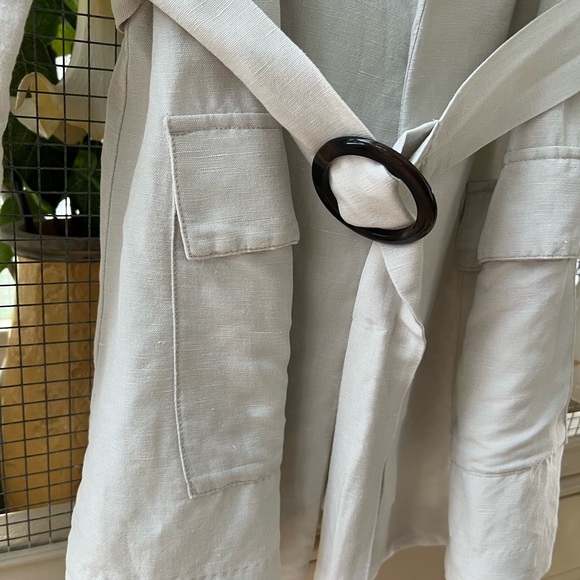 Lane Bryant Women's Off White Belted Linen Jacket Sz 18 - Picture 4 of 5